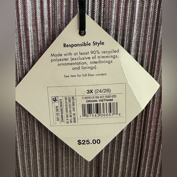 Ava & Viv Champagne Pink Long Sleeve Plisse Pleated Blouse & Ruffle Cuff… - Picture 9 of 10